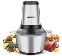 Picadora Eléctrica de Alimentos 600W y Capacidad 2L Trituradora de Alimentos 4 Cuchillas Acero Inoxidable Picadora de Carne 2 Velocidades para Frutas Verduras Carne Especias