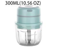Picadora eléctrica de alimentos, picadora de ajo inalámbrica recargable por USB, con cuchilla, mini herramientas de molinillo de carne, accesorios de cocina portátiles (300 ml, verde B)