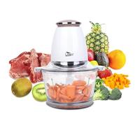 Picadora Eléctrica de Alimetos 400W, Uten 1500ML Picadora Eléctrica de Alimetos, Picadora Batidora Cocina 4 Cuchillas, Picadora de Carne Verduras y Frutas