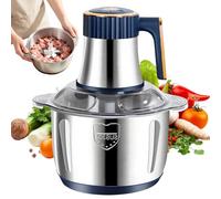 Picadora eléctrica de cocina de 500 W, tazón de acero inoxidable de 5 litros, picadora multipicadora eléctrica de 5 velocidades, procesador de alimentos, picadora de carne para carne, cebolla, fruta