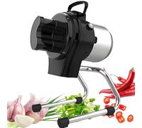 Picadora eléctrica de verduras, trituradora de cebolla de primavera con 2 canales de alimentación, máscara de alimentación con múltiples agujeros, procesador de alimentos comercial para cortar y
