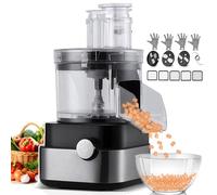 Picadora eléctrica de verduras y procesador de alimentos de 600 W | 5000 ml de gran capacidad, 5 rejillas de cubos, molinillo de carne multifunción, cortador y licuadora