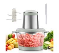 Picadora Electrica ESoundvol de 400W,Recipiente de Vidrio de 2L y 4 Cuchillas Afiladas de Acero Inoxidable,Multifunción Picadora Electrica de Alimentos,Verduras,Frutas,Frutos Secos y Comida Para Bebés