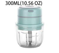 Picadora eléctrica inalámbrica de alimentos, picadora de ajo recargable por USB, con cuchilla, mini herramientas de molinillo de carne, accesorios de cocina portátiles (300 ml, verde B)