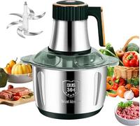 Picadora eléctrica, mini picadora de carne eléctrica 5L con 5 niveles de velocidad y 6 cuchillas de acero inoxidable, 500 W picadora de cocina para carne, verduras, alimentos para bebés, cebolla y