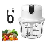 Picadora Electrica Pequeña, 350ml Trituradora de Alimentos, Cuchilla de 3 Hojas de Acero Inoxidable, Carga USB, Picadora Multifunción para Cebollas, Ajos, Carne, Verduras, Frutas