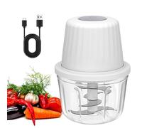 Picadora Electrica Pequeña, 400ml Trituradora de Alimentos, Cuchilla de 6 Hojas de Acero Inoxidable, Carga USB, Picadora Multifunción para Cebollas, Ajos, Carne, Verduras, Frutas