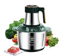 Picadora eléctrica, picadora de carne con 5 L cuenco de acero inoxidable, picadora de carne eléctrica de 500 W con 5 niveles de velocidad y 6 cuchillas, batidora picadora para verduras picar carne
