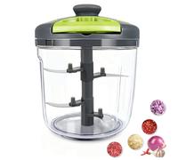 Picadora Manual con Cuerda,900ml Mini Picadora Cebolla,Picador De Verduras Manual con 5 Cuchillas De Acero Inoxidable,Picadora De Verduras Multifuncional Para Cebolla,Ajo,Carne,Verduras,Zanahoria