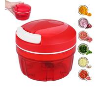 Picadora Manual de 300ML, Picadora de Vegetal Manual, Multipicadora de Cebolla, Multipicadora de Verduras, Cortador de Cebolla, para Chile, Ensalada, Carne, Ajo, Nueces, Frutas, Rojo