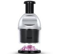 Picadora manual de ajo, picadora de cebolla Slap Chopper para cocina, fácil de limpiar, picador de