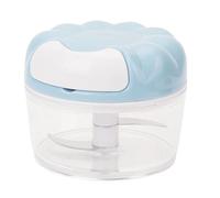 Picadora manual de alimentos manual, picadora de ajo, cuerda de tracción, picadora de ajo transparente, trituradora de cebolla multiusos segura, portátil para cocina (Azul)