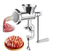 Picadora manual de carne, relleno de salchichas para salchichas, picadora de carne robusta de aleación de aluminio, amoladora de mesa con manivela y picadora de carne para cerdo y ajo