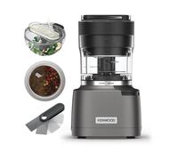 Kenwood Duo Prep CHP80.000SI - Picadora y molinillo 2 en 1, cuchillas cuadrados, mecanismo de alta velocidad, compacto, función de pulso, antideslizante, recipiente de 500 ml, apto para lavavajillas,