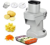 Picadora Y Cortadora De Verduras, 180 Kg/H, Cortadora, Ralladora Y Cortadora De Verduras Eléctrica 3 En 1, Trituradora De Frutas Con Cuchillas De 6/8/10/13/15/22 Mm, Grosor Ajustable De 2-4 Mm, 15 Mm