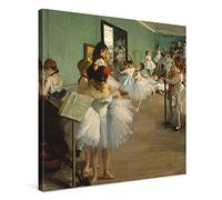 PICANOVA - Edgar Degas - The Dance Class 80x80cm - Cuadro Sobre Lienzo - Impresión En Lienzo Montado Sobre Marco De Madera (2cm) - Disponible En Varios Tamaños - Colección Arte Clásico