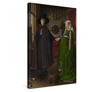 PICANOVA - Jan Van Eyck - The Arnolfini Portrait 40x60cm - Cuadro sobre Lienzo - Impresión En Lienzo Montado sobre Marco De Madera (2cm) - Disponible En Varios Tamaños - Colección Arte Clásico