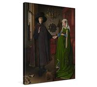 PICANOVA - Jan van Eyck - The Arnolfini Portrait 60x80cm - Cuadro Sobre Lienzo - Impresión En Lienzo Montado Sobre Marco De Madera (2cm) - Disponible En Varios Tamaños - Colección Arte Clásico