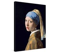 PICANOVA - Jan Vermeer - Girl with a Pearl Earing 30x40cm - Cuadro sobre Lienzo - Impresión En Lienzo Montado sobre Marco De Madera (2cm) - Disponible En Varios Tamaños - Colección Arte Clásico