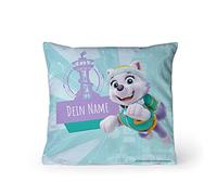 PICANOVA - La Patrulla Canina Cojín con Nombre 40x40 cm Everest - Cojín Personalizado Infantil - Cojín Decorativo con Relleno y Funda de Almohada - Cojín Decorativo con Dibujo de Perro