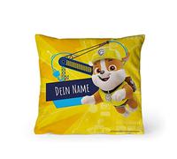 PICANOVA - La Patrulla Canina Cojín Personalizado Infantil 30x30 cm Rubble - Decorativo con Relleno y Funda de Almohada - Dibujo de Perro