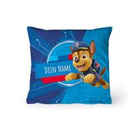 PICANOVA - La Patrulla Canina Cojín Personalizado Infantil Con Nombre 30x30 cm Chase - Decorativo Con Relleno y Funda de Almohada - Dibujo de Perro