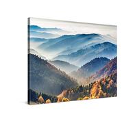 PICANOVA - Montaña Bosque Niebla 80x60cm - Cuadro sobre Lienzo - Imagen Impresión Montado sobre Marco De Madera - Cuadro Decoración Moderno para Salón o Dormitorio - Colección Bosque