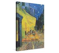 PICANOVA - Vincent Van Gogh Café Terrace at Night 40x60cm - Cuadro sobre Lienzo - Impresión En Lienzo Montado sobre Marco De Madera (2cm) - Disponible En Varios Tamaños