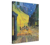 PICANOVA - Vincent Van Gogh Café Terrace at Night 75x100cm - Cuadro Sobre Lienzo - Impresión En Lienzo Montado Sobre Marco De Madera (2cm) - Disponible En Varios Tamaños