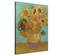 PICANOVA - Vincent Van Gogh Sunflowers 75x100cm - Cuadro sobre Lienzo - Impresión En Lienzo Montado sobre Marco De Madera (2cm) - Disponible En Varios Tamaños