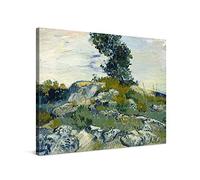 PICANOVA - Vincent Van Gogh The Rocks 40x30cm - Cuadro sobre Lienzo - Impresión En Lienzo Montado sobre Marco De Madera (2cm) - Disponible En Varios Tamaños