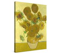 PICANOVA - Vincent Van Gogh Vase with Fifteen Sunflowers 60x80cm - Cuadro sobre Lienzo - Impresión En Lienzo Montado sobre Marco De Madera (2cm) - Disponible En Varios Tamaños