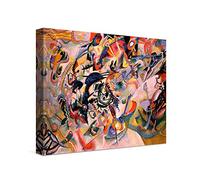 PICANOVA - Wassily Kandinsky - Composition VII 40x30cm - Cuadro Sobre Lienzo - Impresión En Lienzo Montado Sobre Marco De Madera (2cm) - Disponible En Varios Tamaños - Colección Arte Clásico