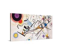 PICANOVA - Wassily Kandinsky - Composition VIII 100x50cm - Cuadro Sobre Lienzo - Impresión En Lienzo Montado Sobre Marco De Madera (2cm) - Disponible En Varios Tamaños - Colección Arte Clásico