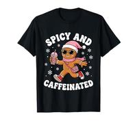Picante y Cafeinated Cozy Gingerbread Girls Holiday Café Camiseta