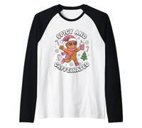 Picante y Cafeinated Cozy Gingerbread Girls Holiday Café Camiseta Manga Raglan
