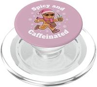 Picante y Cafeinated Cozy Pink Gingerbread Xmas Girl Coffee PopSockets PopGrip para MagSafe