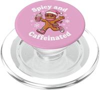 Picante y Cafeinated Cozy Pink Gingerbread Xmas Girl Coffee PopSockets PopGrip para MagSafe
