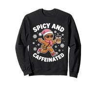 Picante y Cafeinated Cozy Pink Gingerbread Xmas Girl Coffee Sudadera