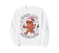 Picante y Cafeinated Cozy Pink Gingerbread Xmas Girl Coffee Sudadera