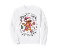 Picante y Cafeinated Cozy Pink Gingerbread Xmas Girl Coffee Sudadera