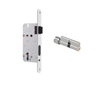 Picaporte Cerradura de cuerpo y cilindro for interior de casa, puerta de madera, cerradura de embutir Embutir Para Puertas(LB-7255mm-LC-Black)