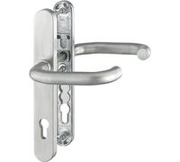 Picaporte de seguridad PARIS - sobre placa estrecha, PZ92, grosor de la torsión 67 - 72, acero inoxidable mate
