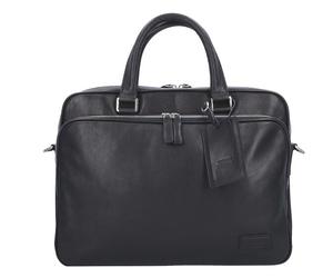 Picard Auténtico maletín de cuero con compartimento para el portátil de 38 cm negro
