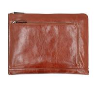 Picard Carpeta de escritura para hombre y mujer, de piel auténtica, tamaño mediano, con cremallera, para el día a día, para salir, coñac, talla única, Carpeta de búfalo de agua