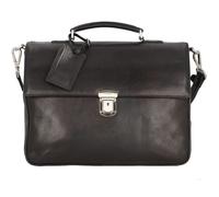Picard Maletín auténtico de cuero 39 cm negro