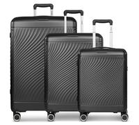 Picard Vienna 4 ruedas Juego de maletas 3 piezas con pliegue de expansión negro