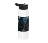 Picardía Spaniel Dog Van Gogh Noche estrellada Stainless Steel Insulated Water Bottle