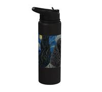 Picardía Spaniel Dog Van Gogh Noche estrellada Stainless Steel Insulated Water Bottle