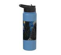 Picardía Spaniel Dog Van Gogh Noche estrellada Stainless Steel Insulated Water Bottle